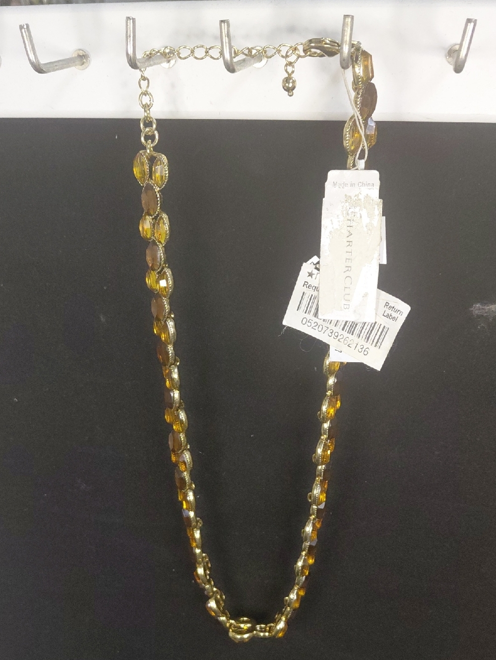 Charter Club Gold-Tone Necklace with Amber Beads